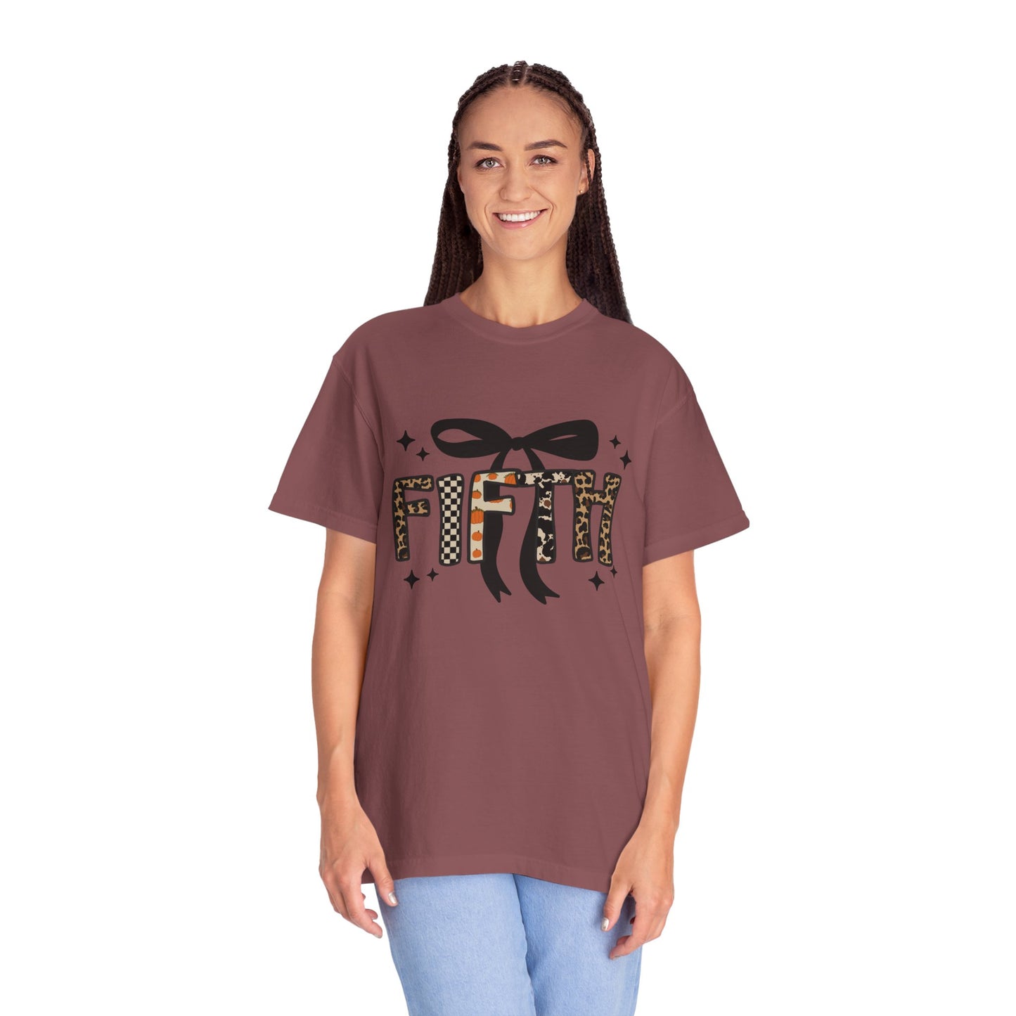 Fall Faux Embroidery T-shirt for Fifth Grade Teachers