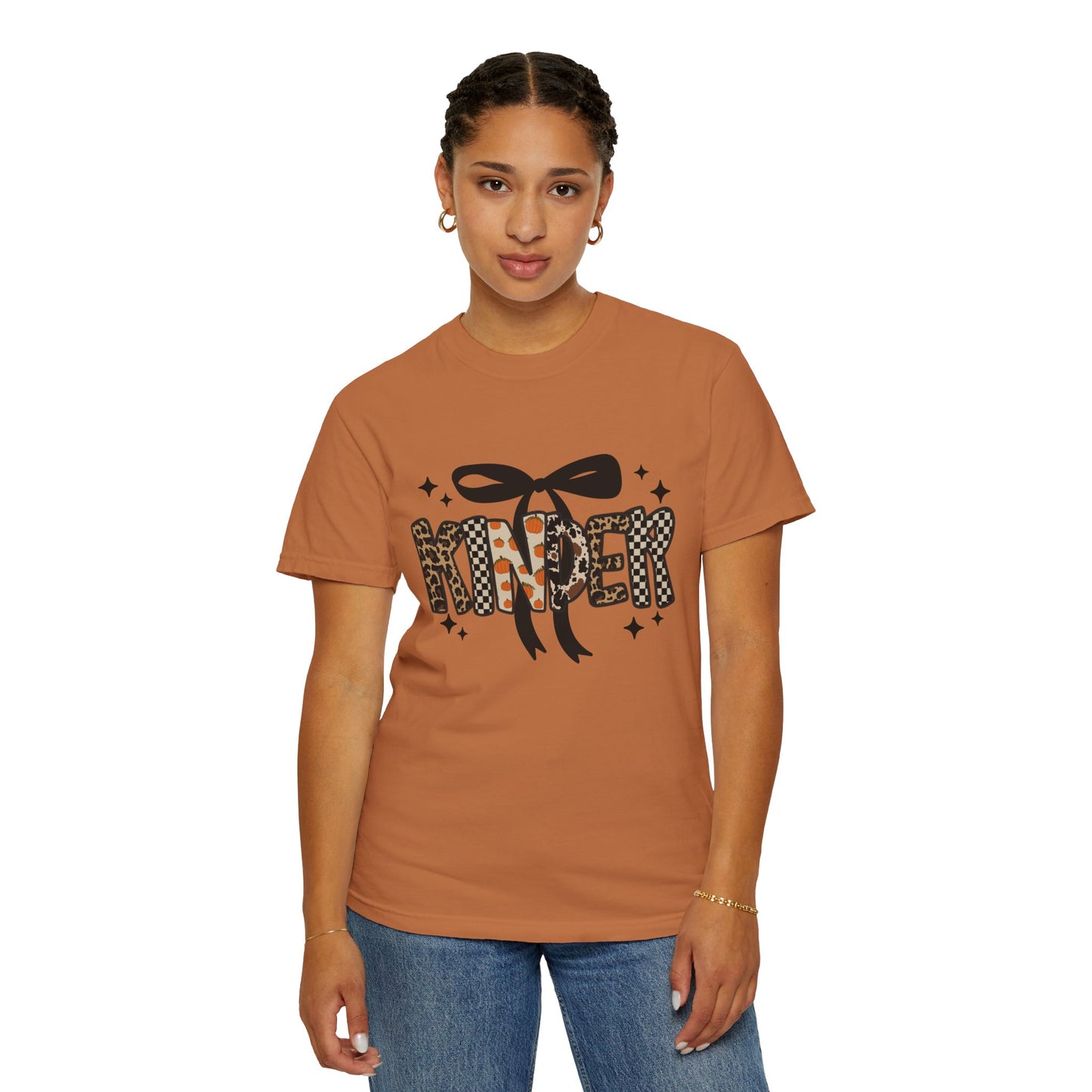 Fall Faux Embroidery T-shirt for Kinder Teachers