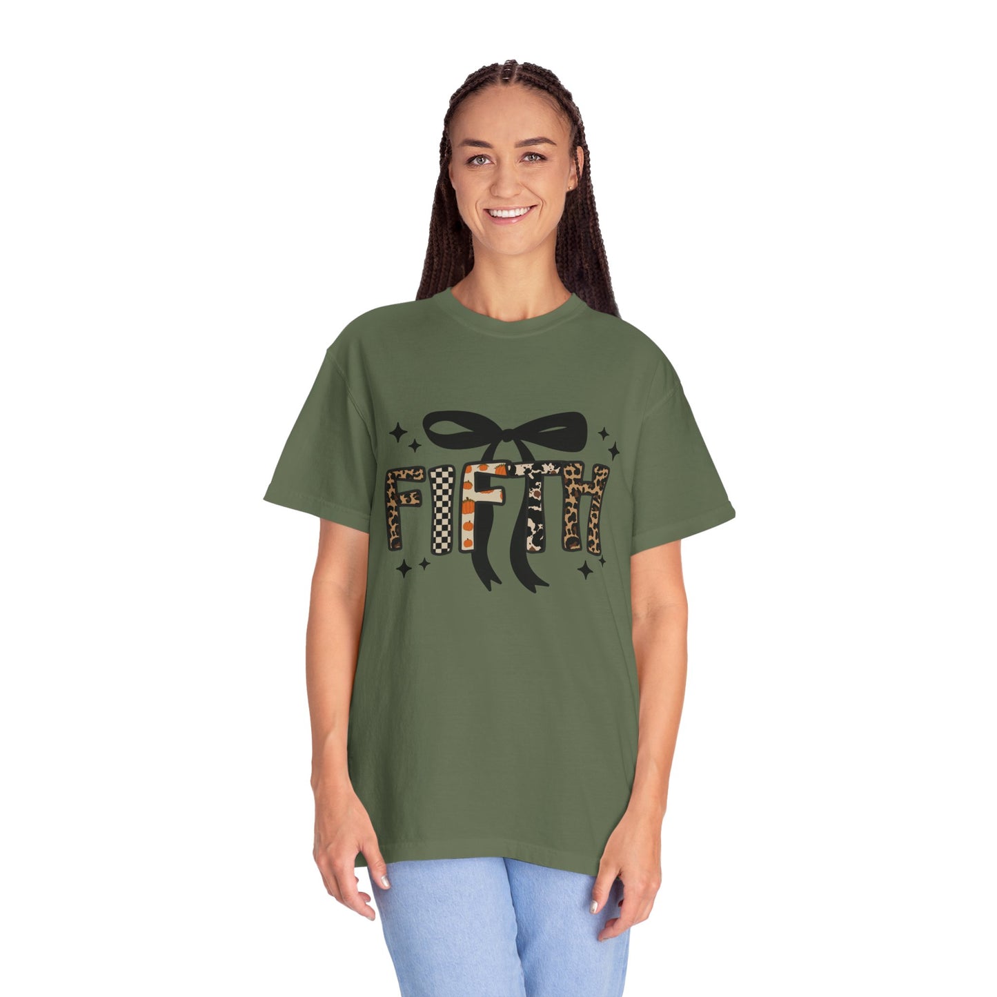 Fall Faux Embroidery T-shirt for Fifth Grade Teachers