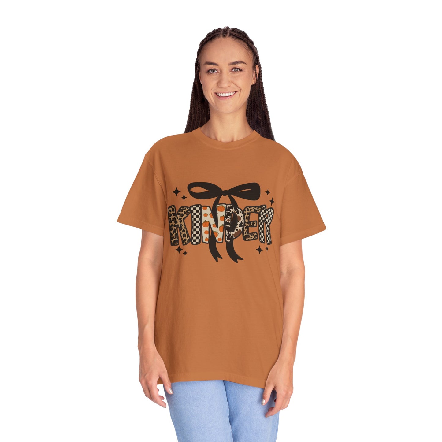 Fall Faux Embroidery T-shirt for Kinder Teachers
