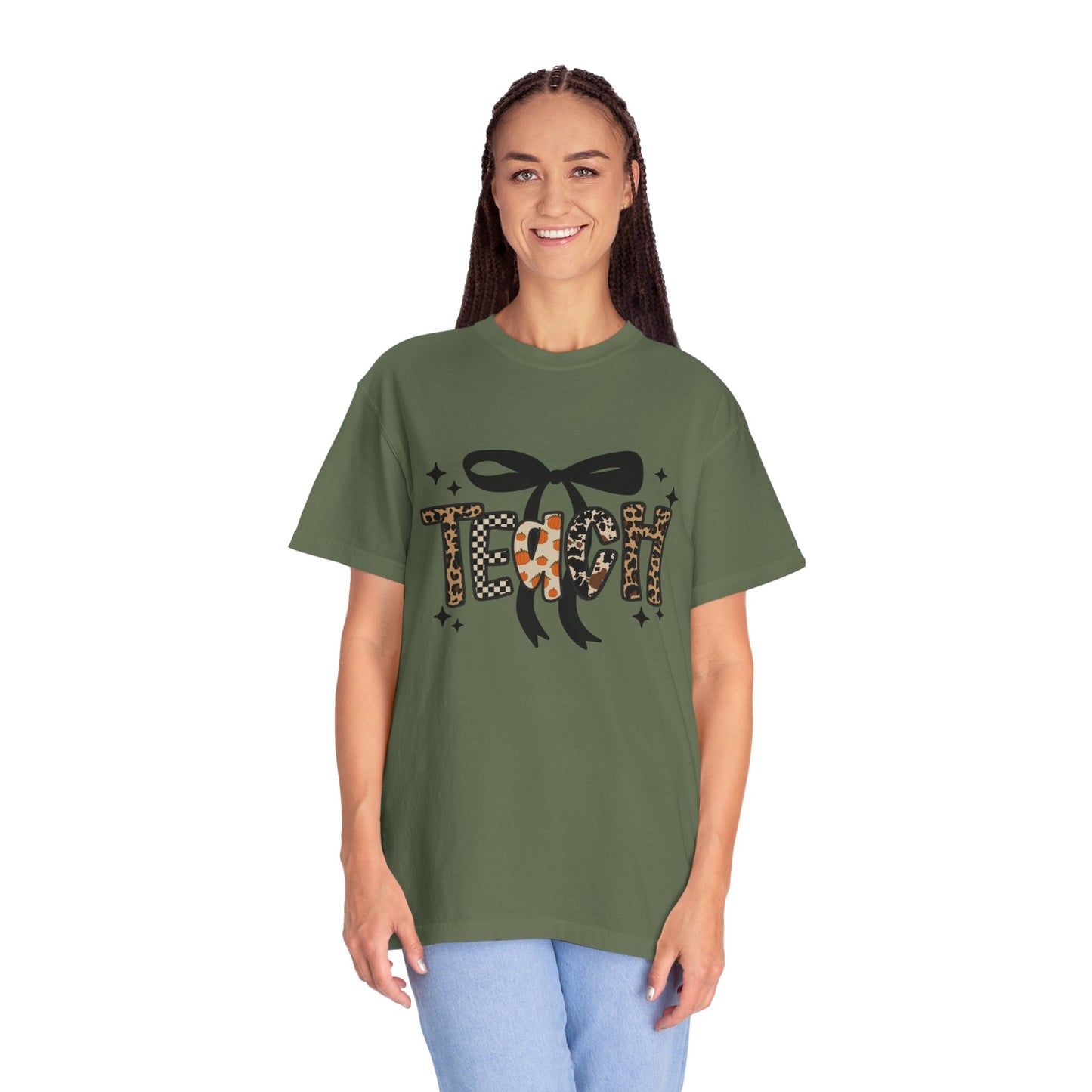 Fall Faux Embroidery T-shirt for Teachers