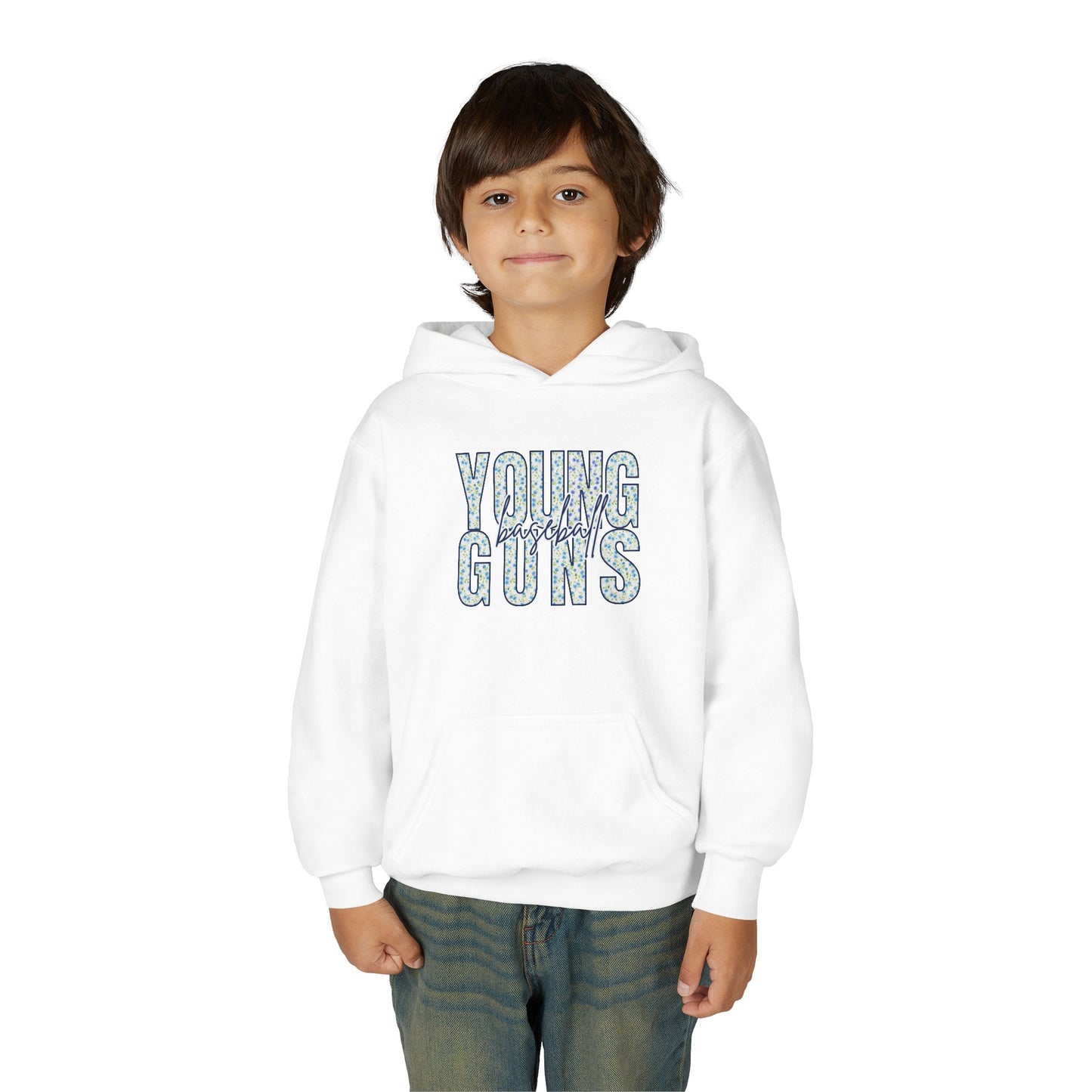 Personalized Young Guns Floral Patchwork Hoodie Sweatshirt- Youth