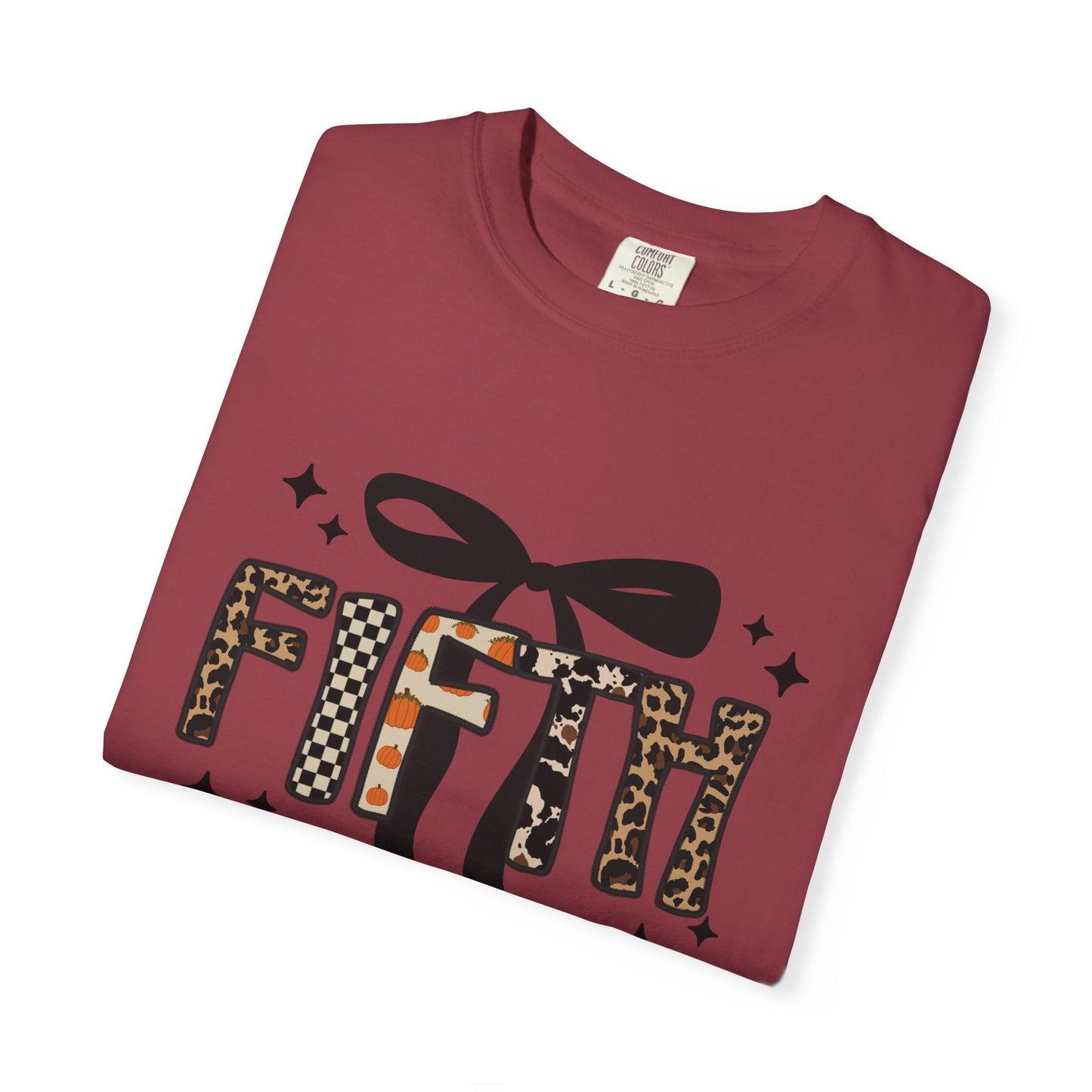 Fall Faux Embroidery T-shirt for Fifth Grade Teachers