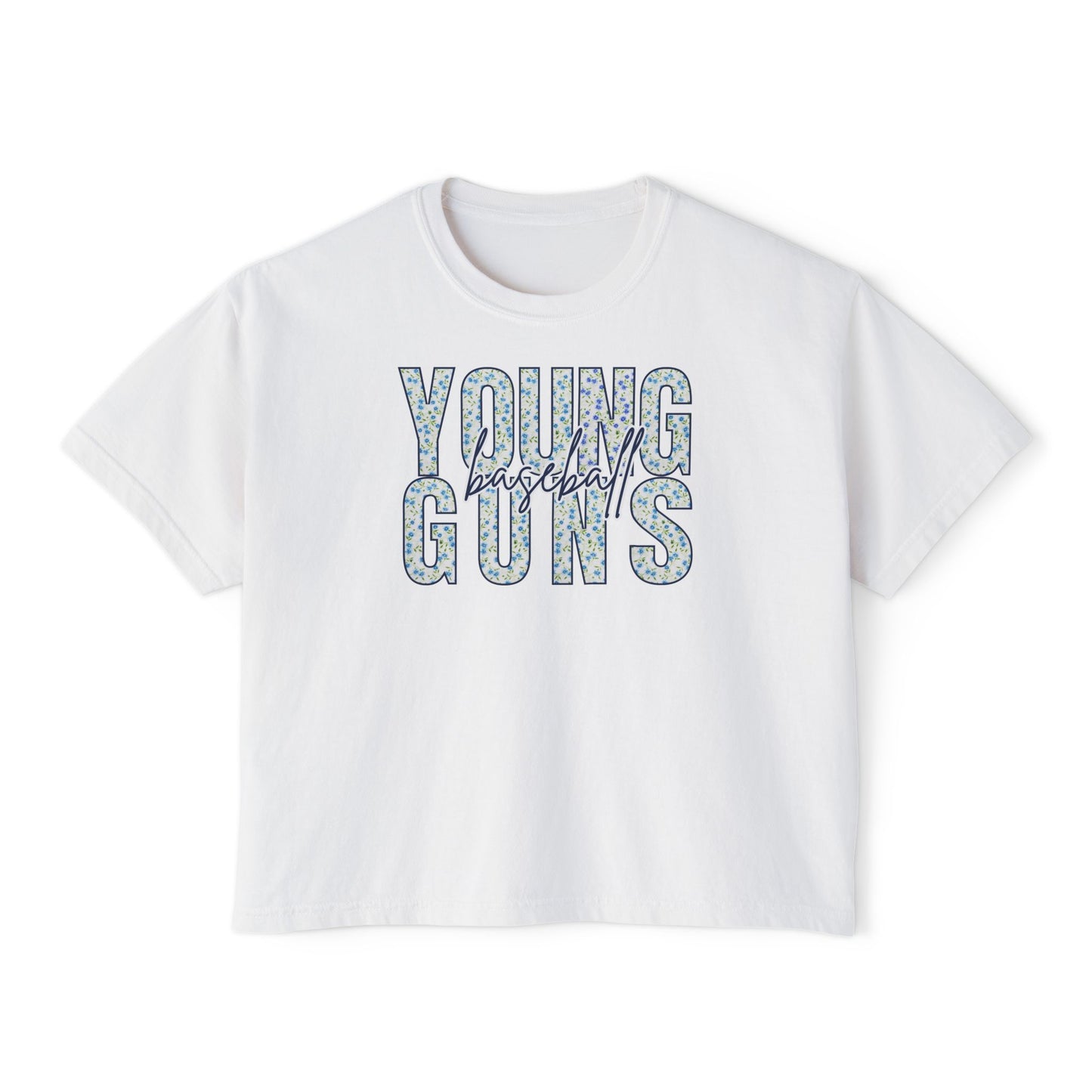 Personalized Floral Young Guns Women's Boxy Tee