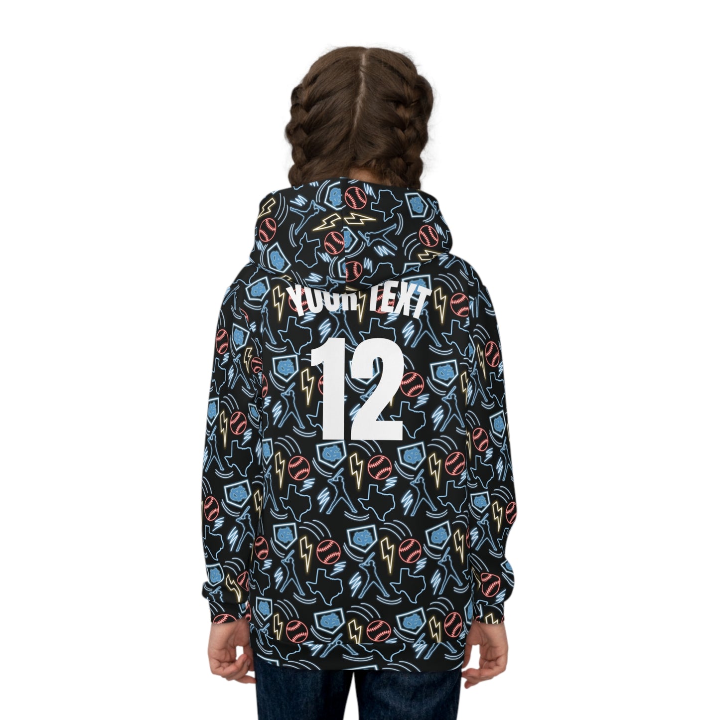 Personalized YG Neon Icon Hoodie- Youth