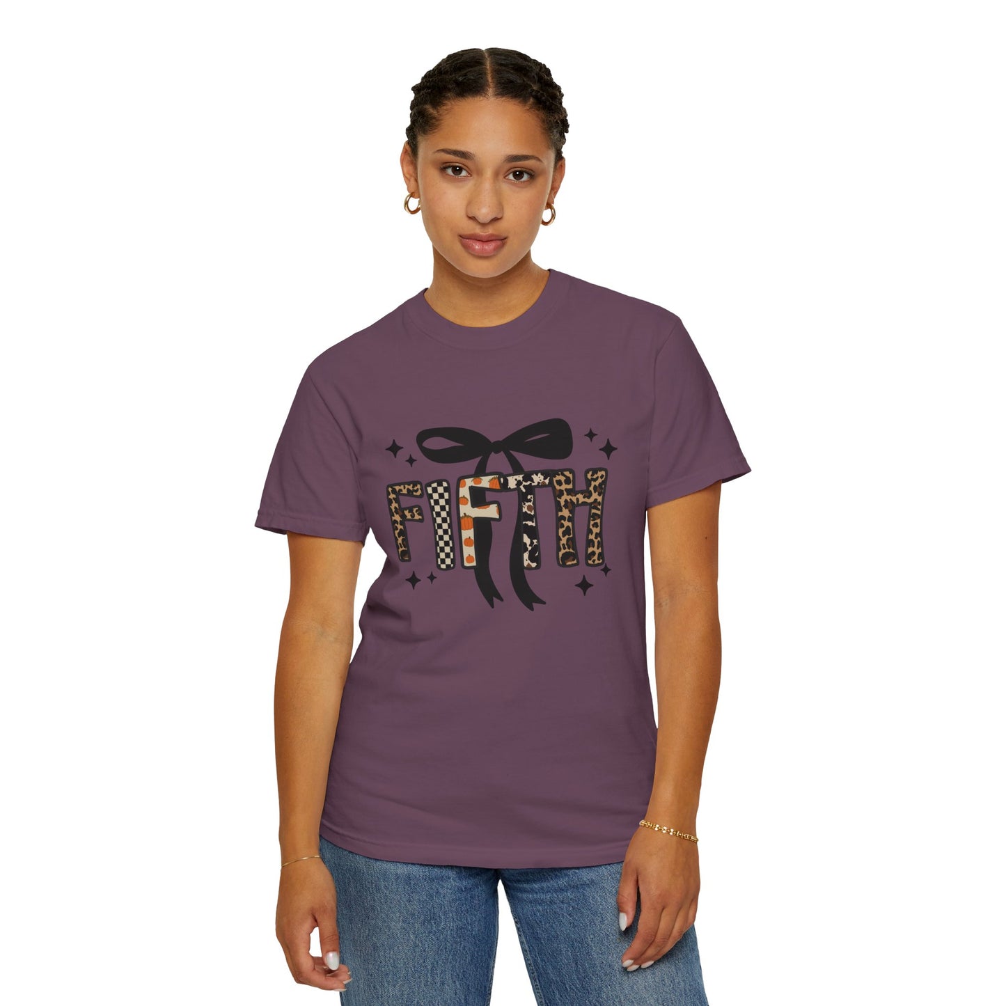 Fall Faux Embroidery T-shirt for Fifth Grade Teachers