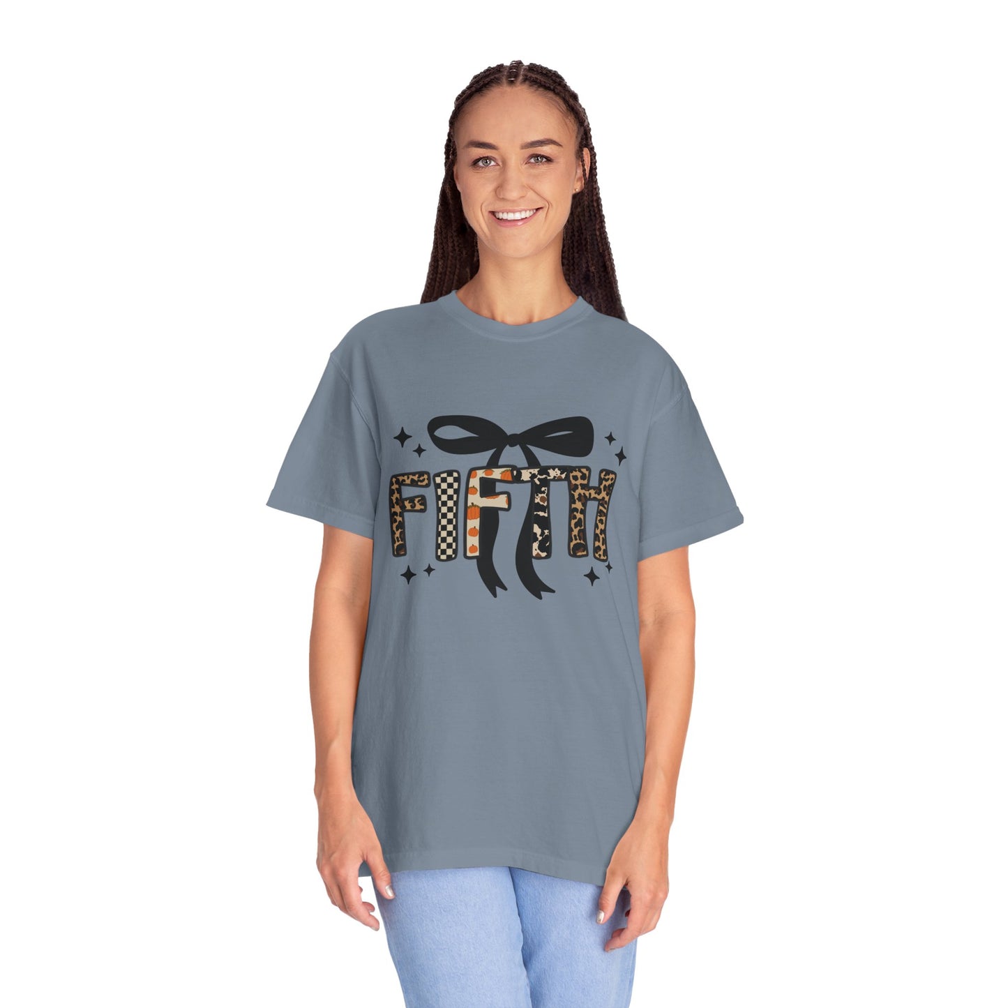 Fall Faux Embroidery T-shirt for Fifth Grade Teachers