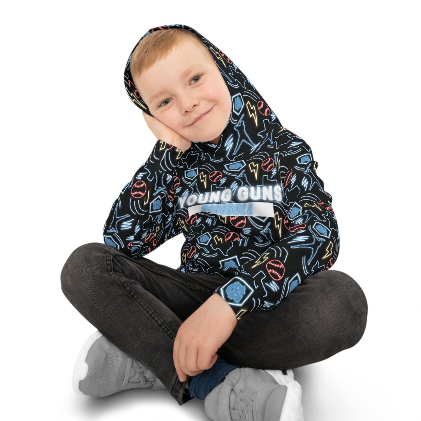 Personalized YG Neon Icon Hoodie- Youth