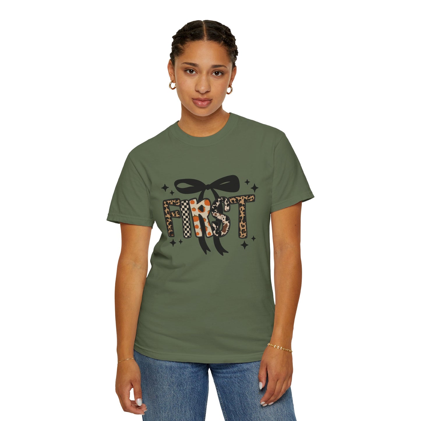Fall Faux Embroidery T-shirt for First Grade Teachers