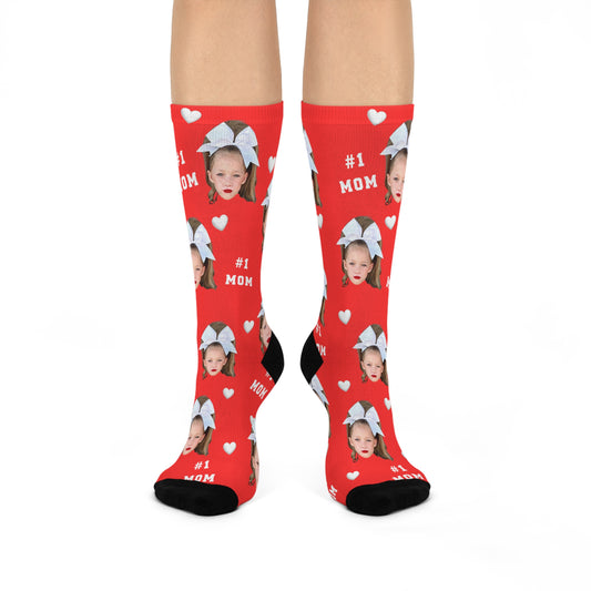 Personalized Photo Heart Crew Socks