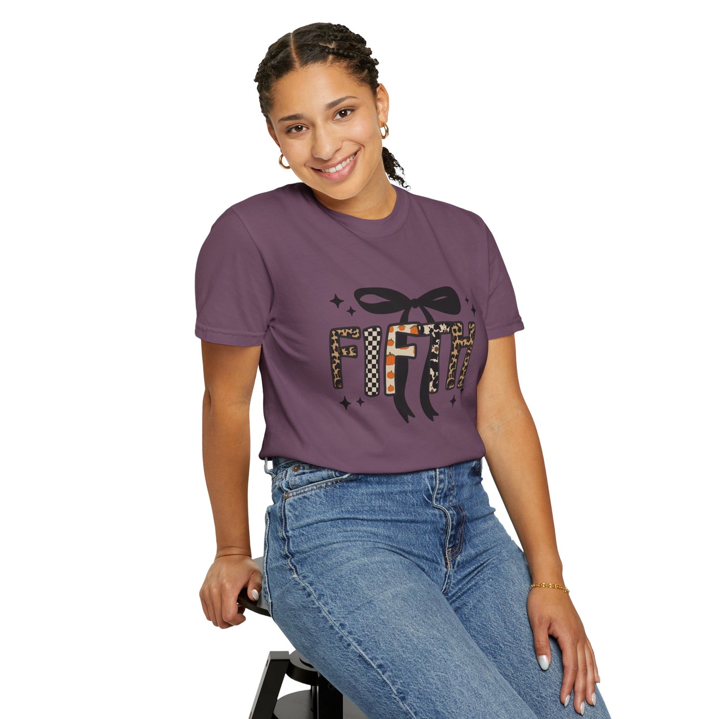Fall Faux Embroidery T-shirt for Fifth Grade Teachers
