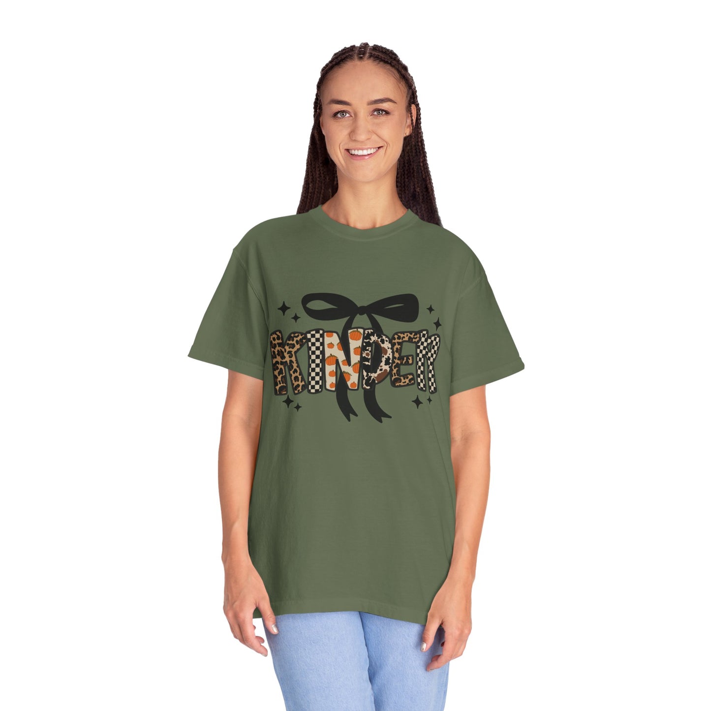 Fall Faux Embroidery T-shirt for Kinder Teachers