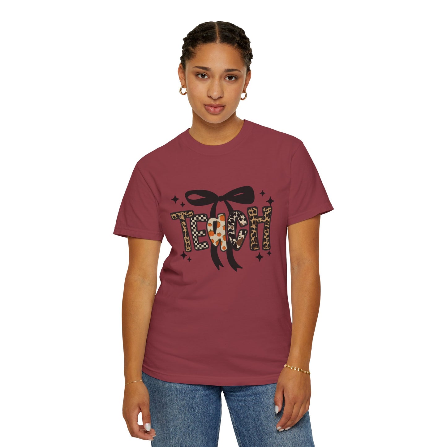 Fall Faux Embroidery T-shirt for Teachers