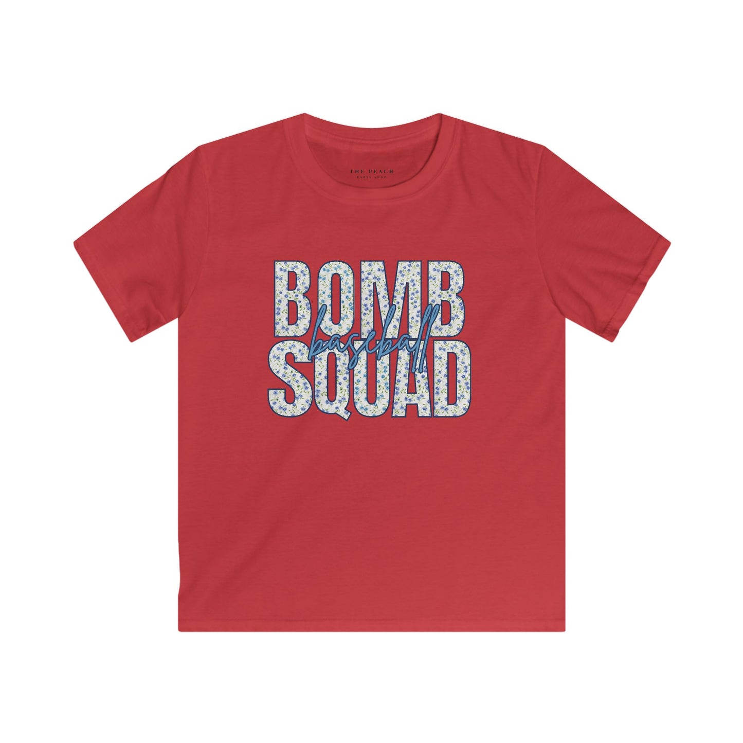 Personalized Bomb Squad Floral Softstyle T-shirt- YOUTH