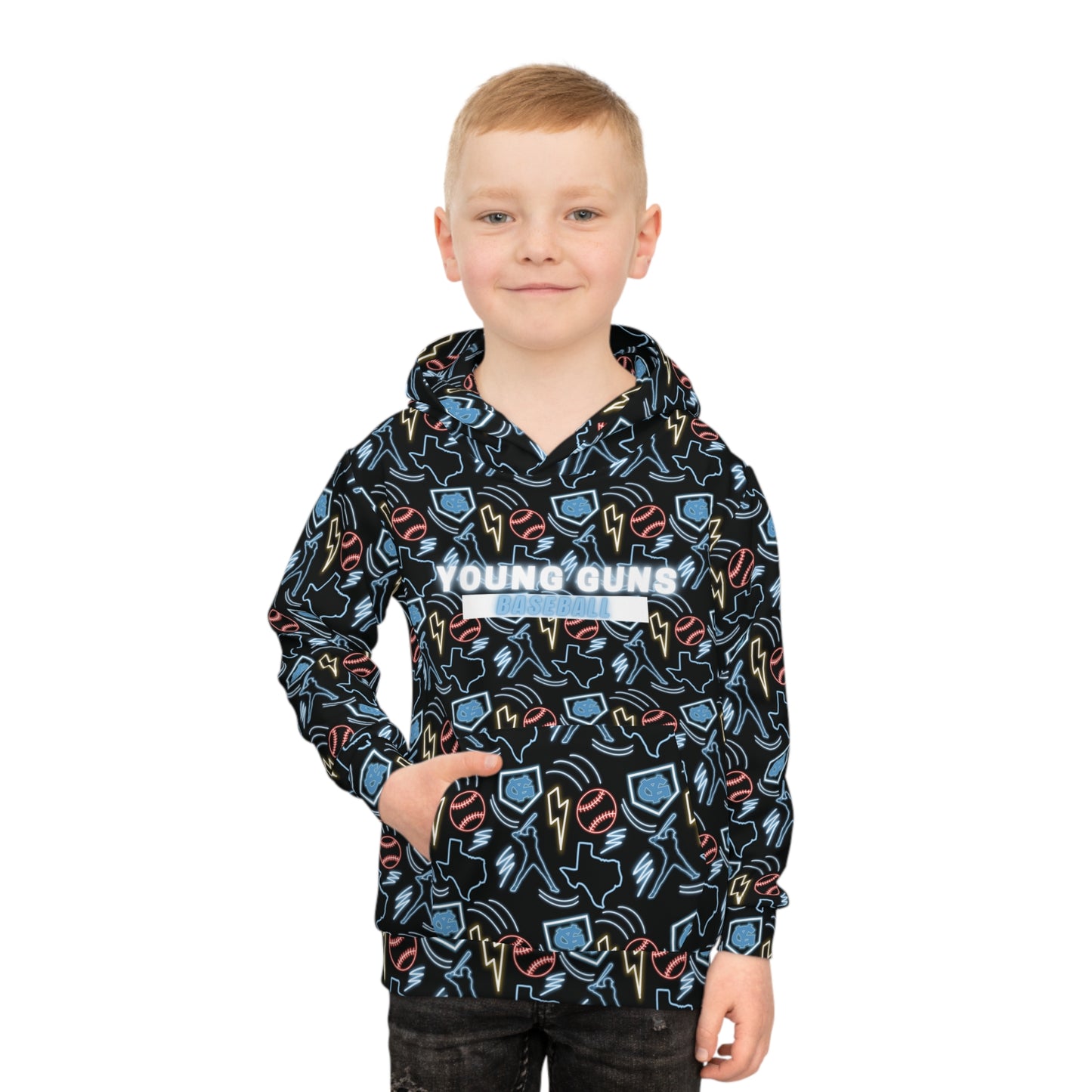 Personalized YG Neon Icon Hoodie- Youth