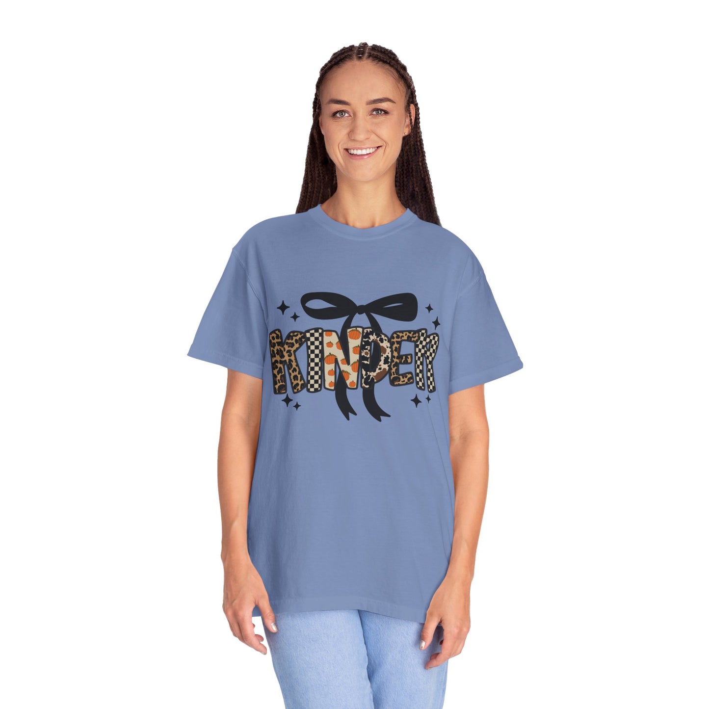 Fall Faux Embroidery T-shirt for Kinder Teachers