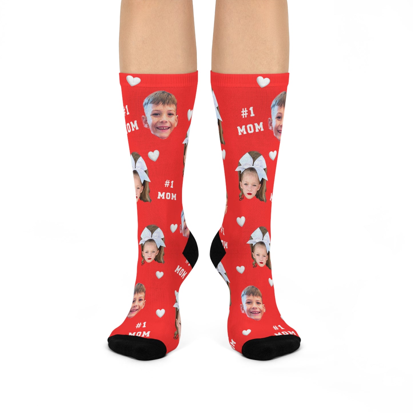 Personalized Photo Heart Crew Socks