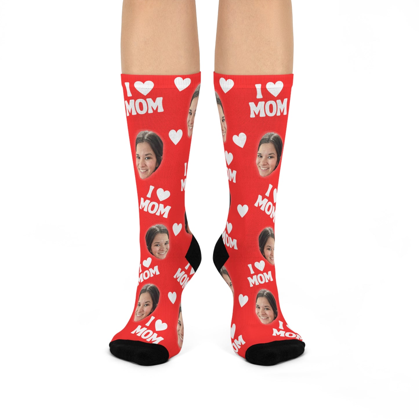 Personalized Photo Heart Crew Socks