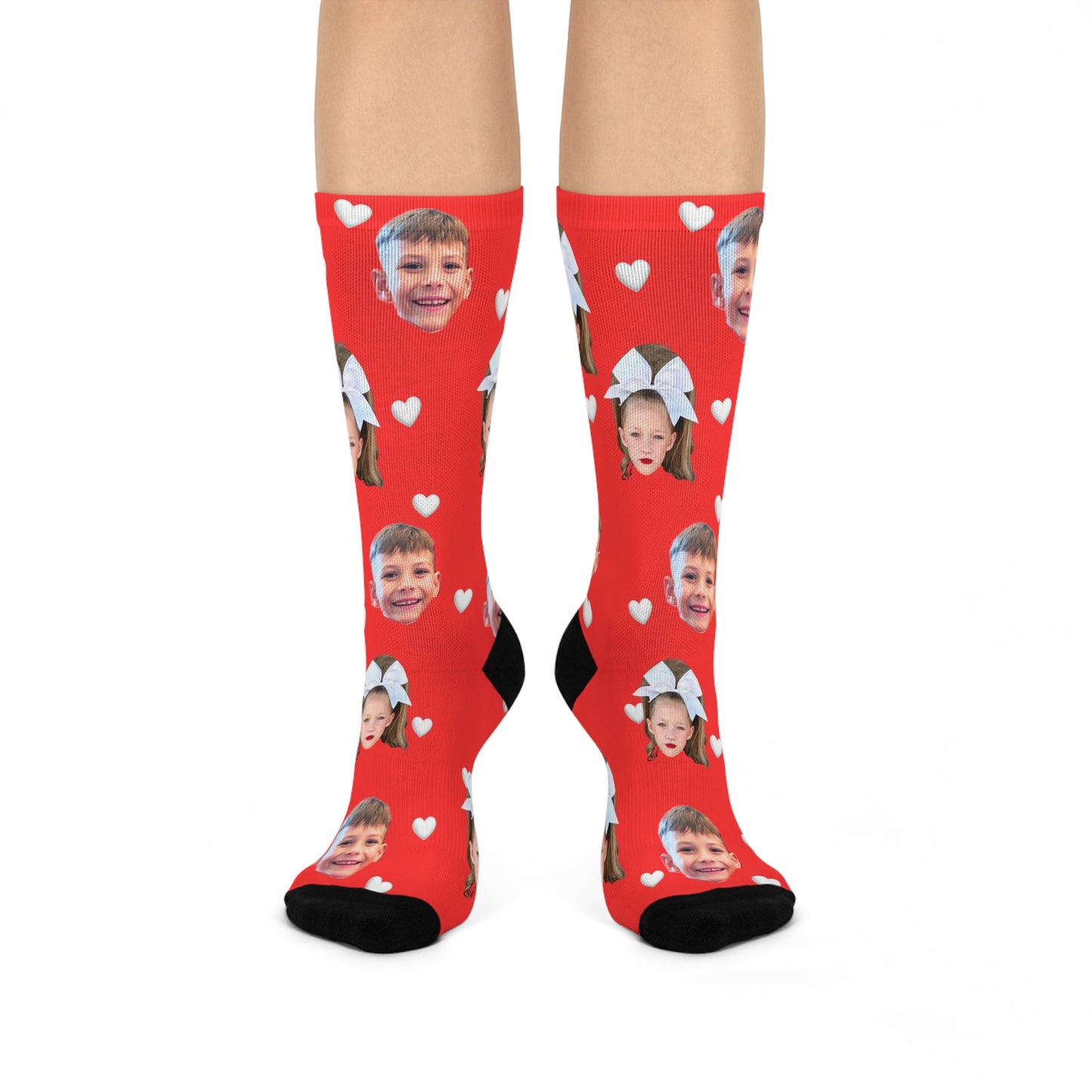 Personalized Photo Heart Crew Socks
