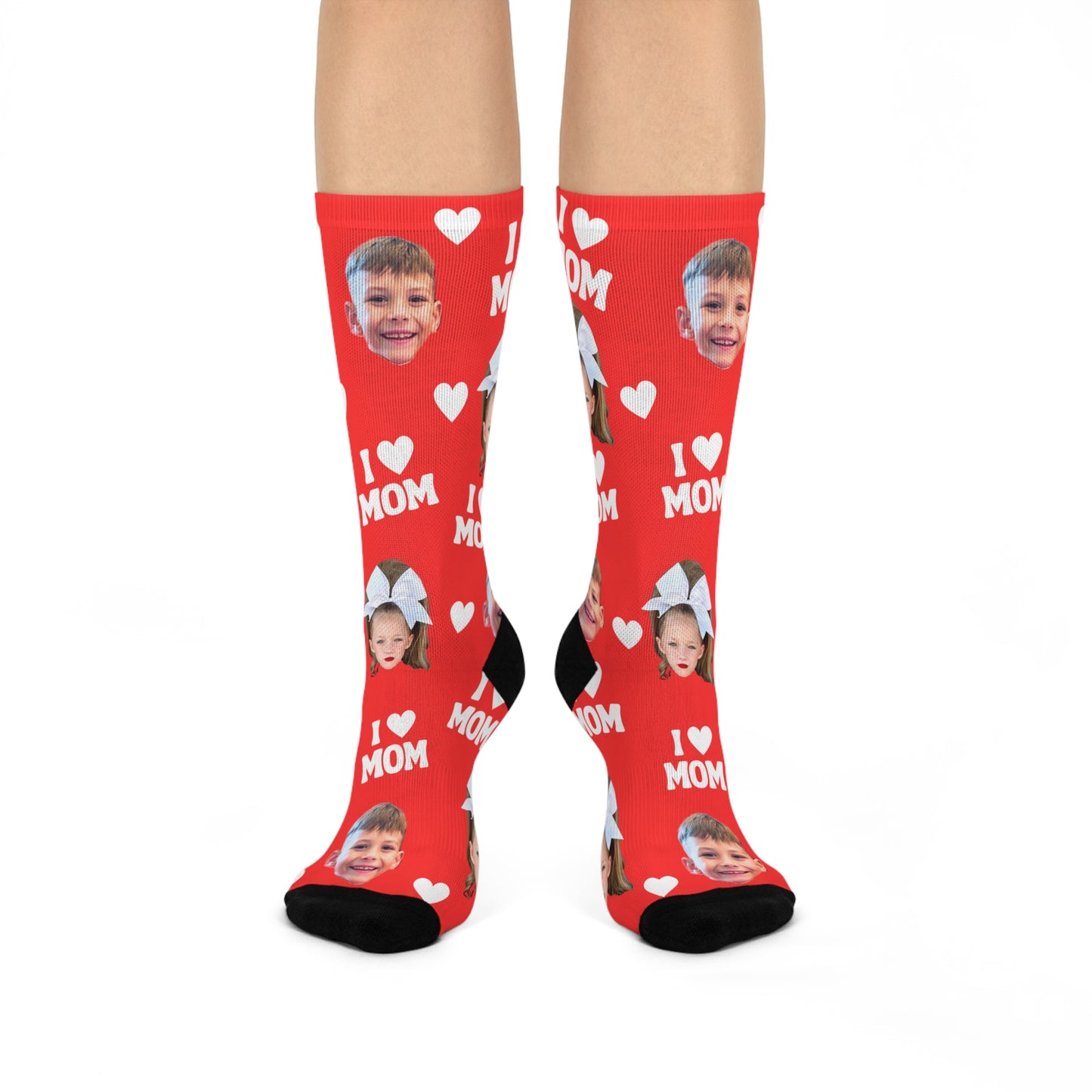 Personalized Photo Heart Crew Socks