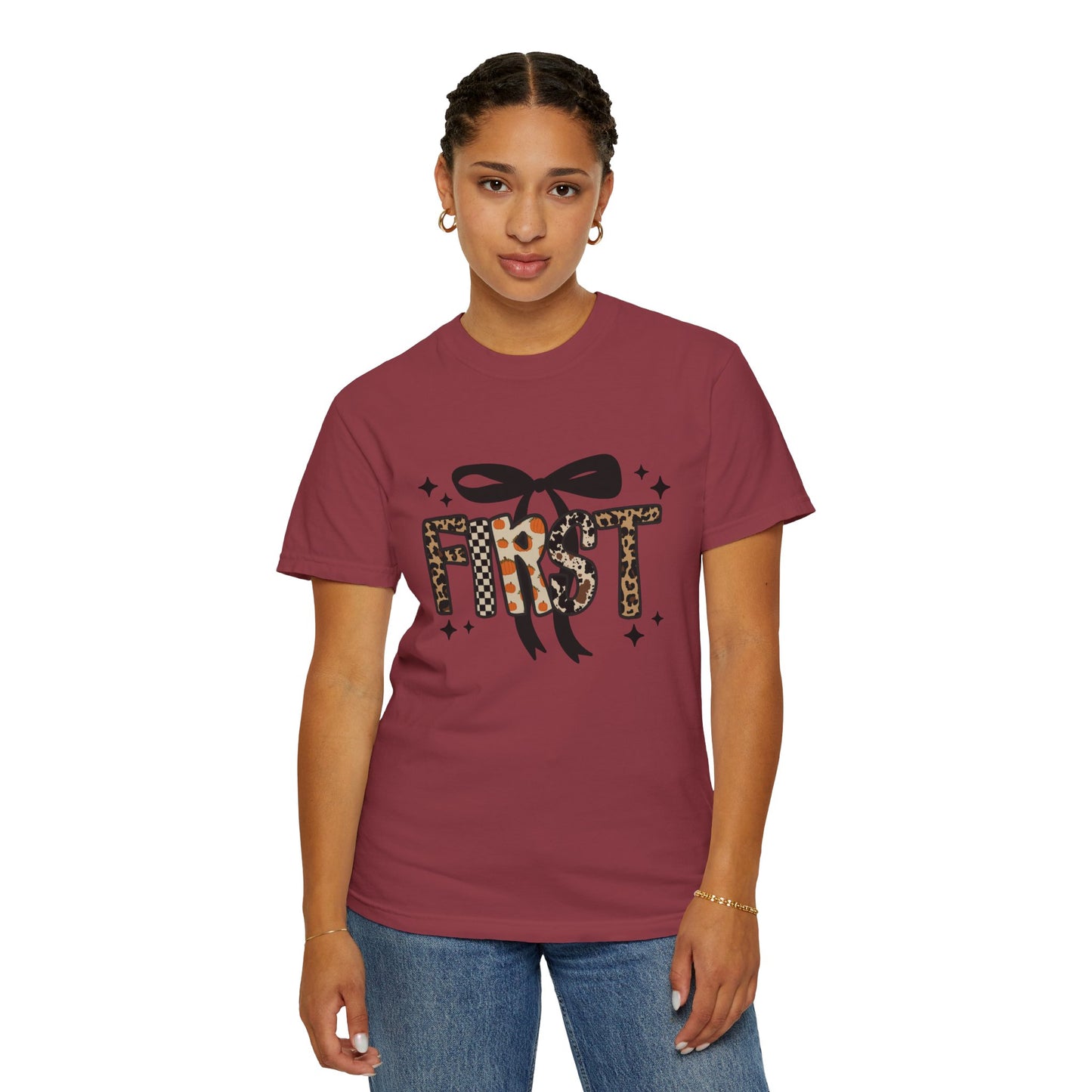 Fall Faux Embroidery T-shirt for First Grade Teachers