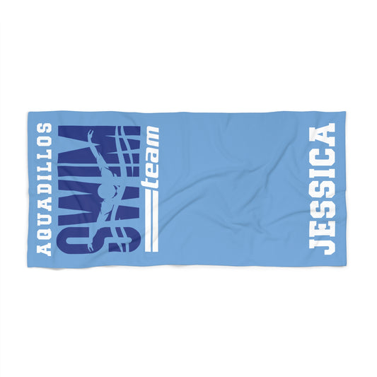 Custom Aquadillos Swim Team Beach Towel