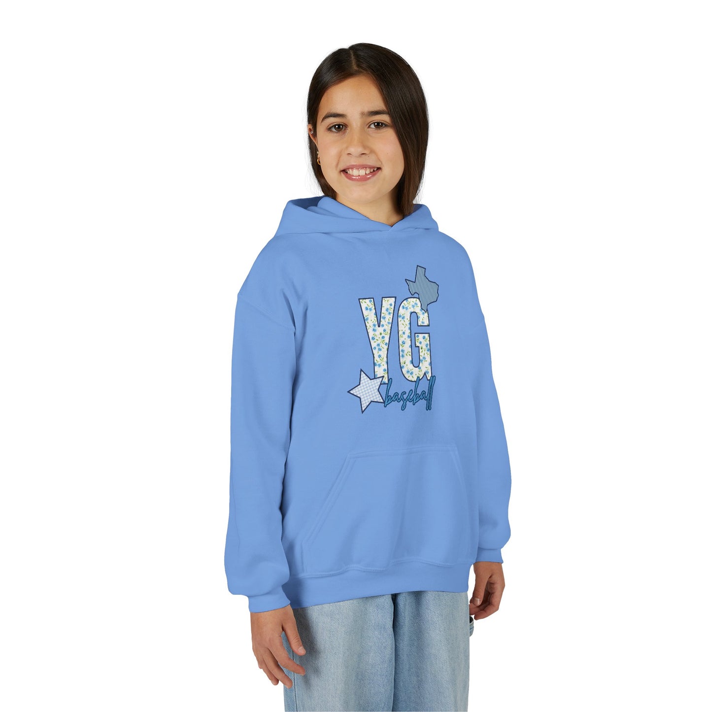 Personalized YG  Patchwork Floral Hoodie- Youth