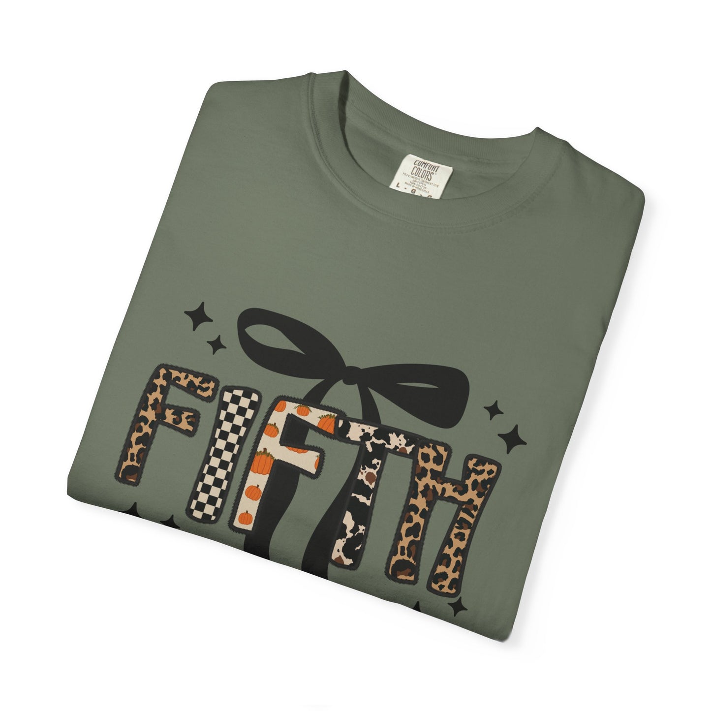 Fall Faux Embroidery T-shirt for Fifth Grade Teachers