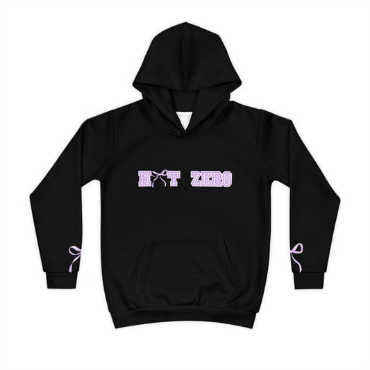 Hit Zero Black Hooded Sweatshirt with Croquette Bow
