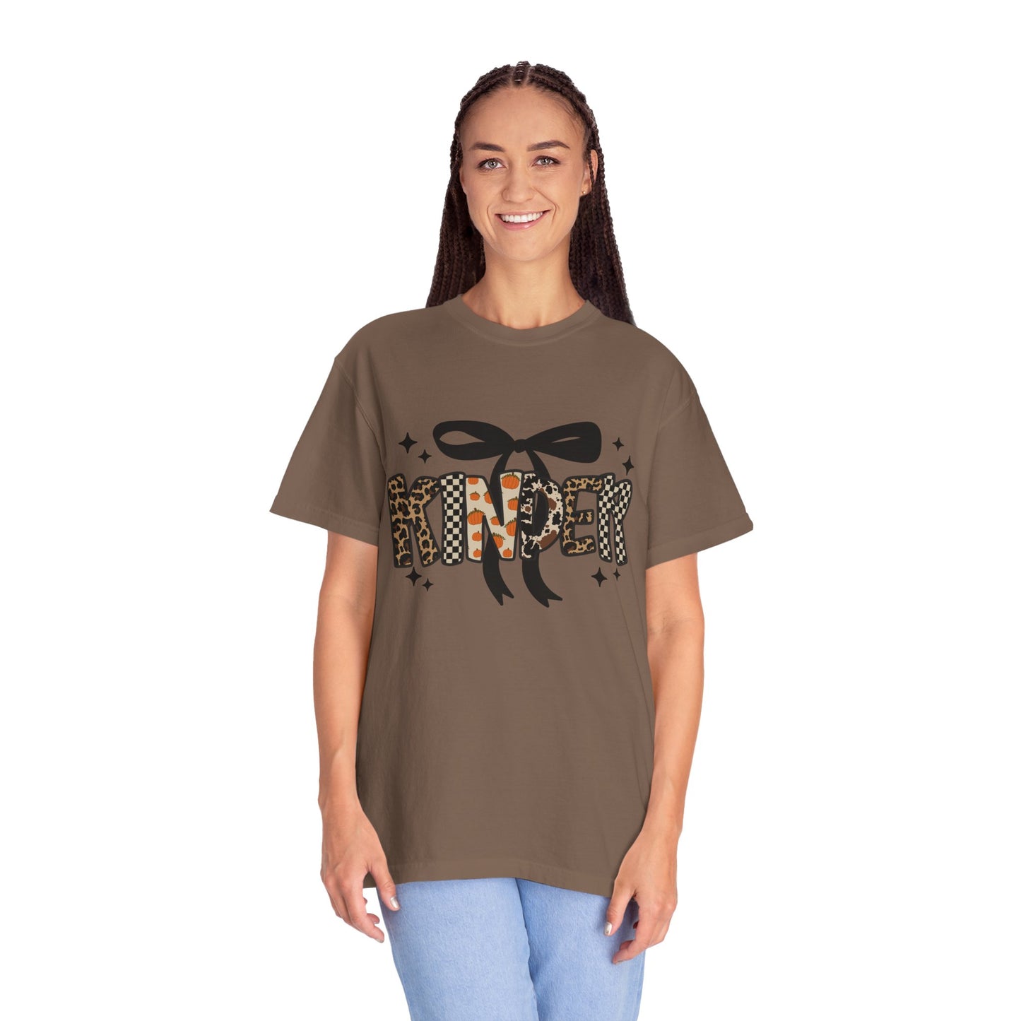 Fall Faux Embroidery T-shirt for Kinder Teachers