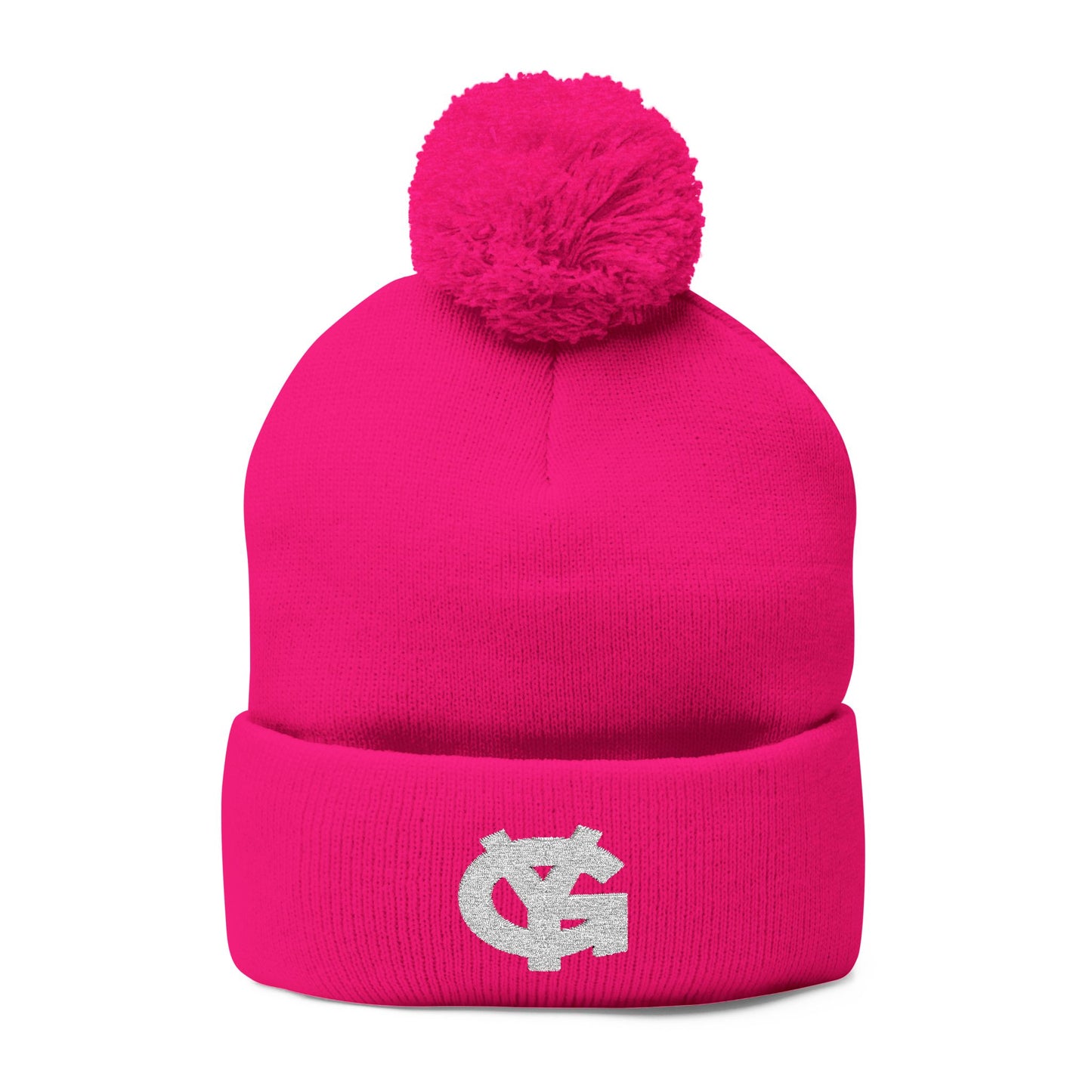 YG Pom-Pom Embroidered Knit Cap- Adult