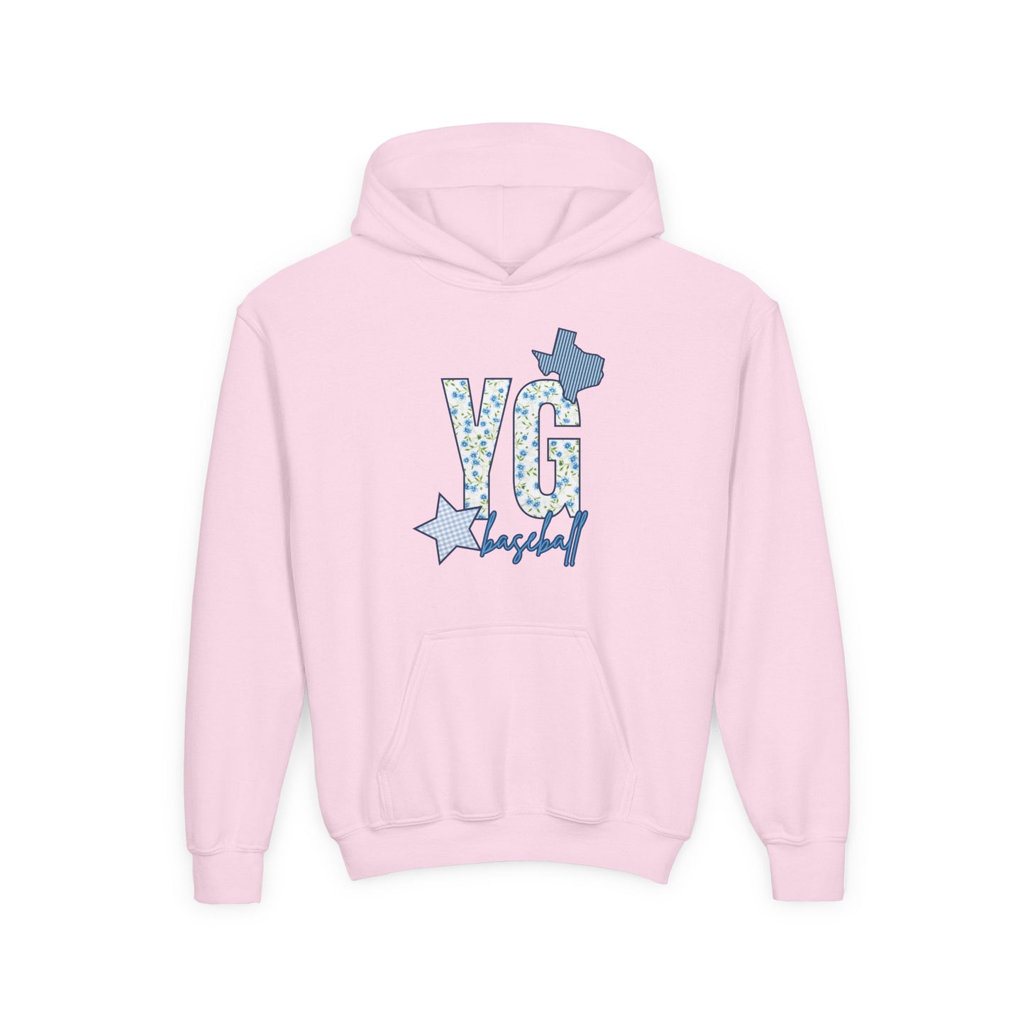 Personalized YG  Patchwork Floral Hoodie- Youth