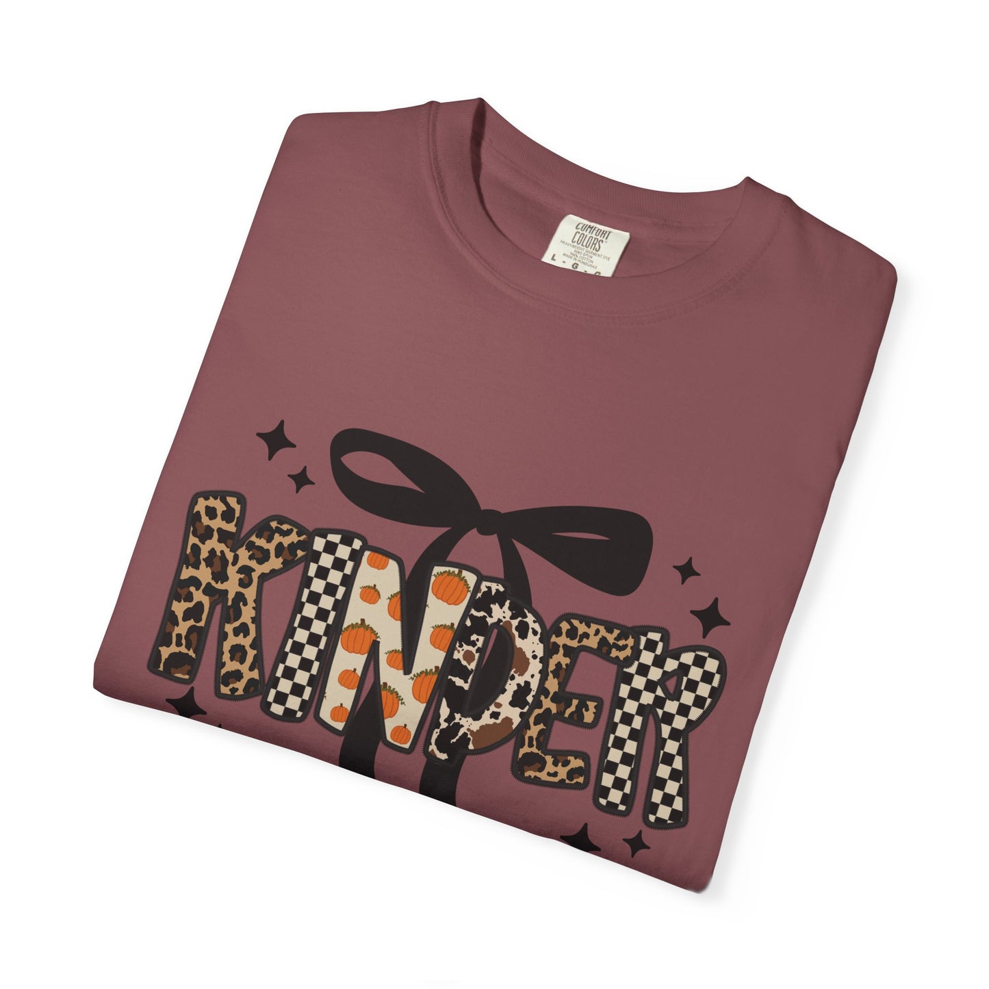 Fall Faux Embroidery T-shirt for Kinder Teachers