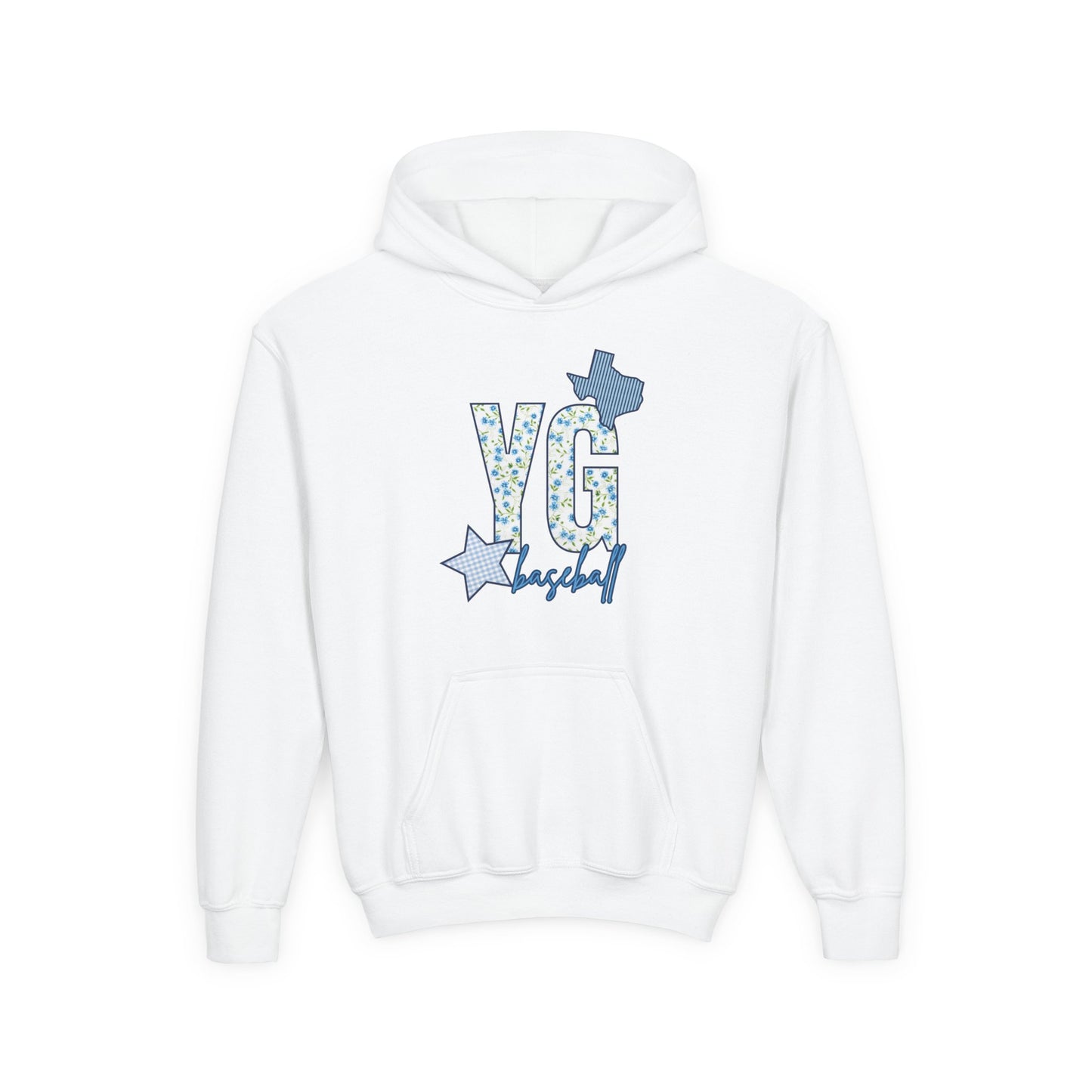 Personalized YG  Patchwork Floral Hoodie- Youth