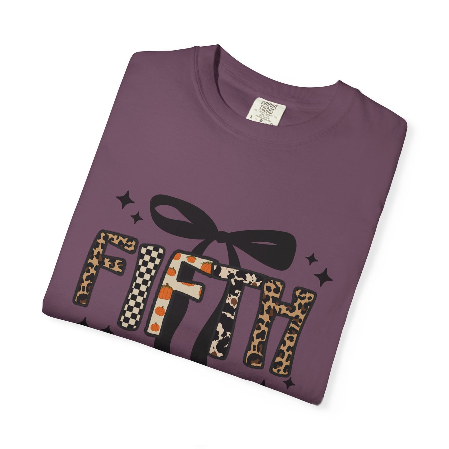 Fall Faux Embroidery T-shirt for Fifth Grade Teachers