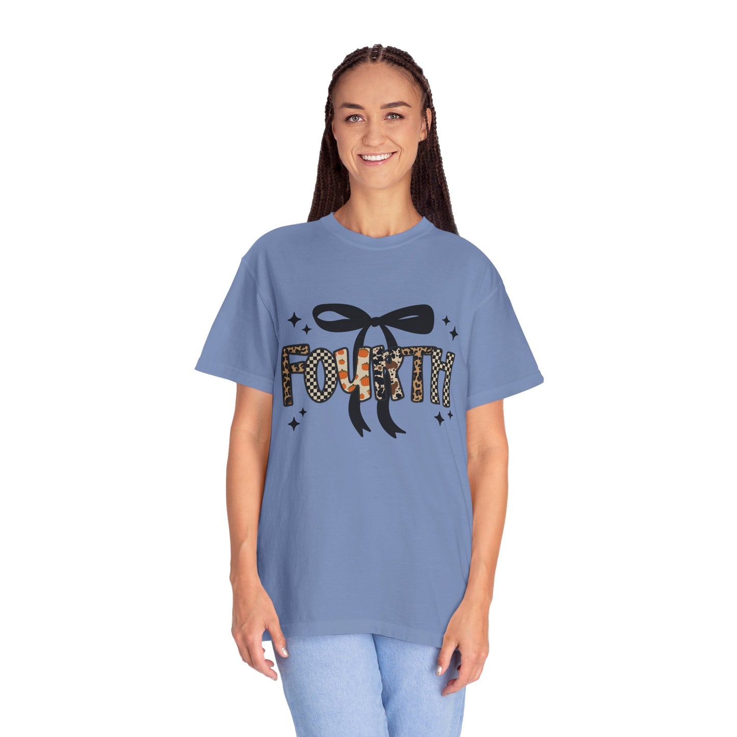 Fall Faux Embroidery T-shirt for Fourth Grade Teachers