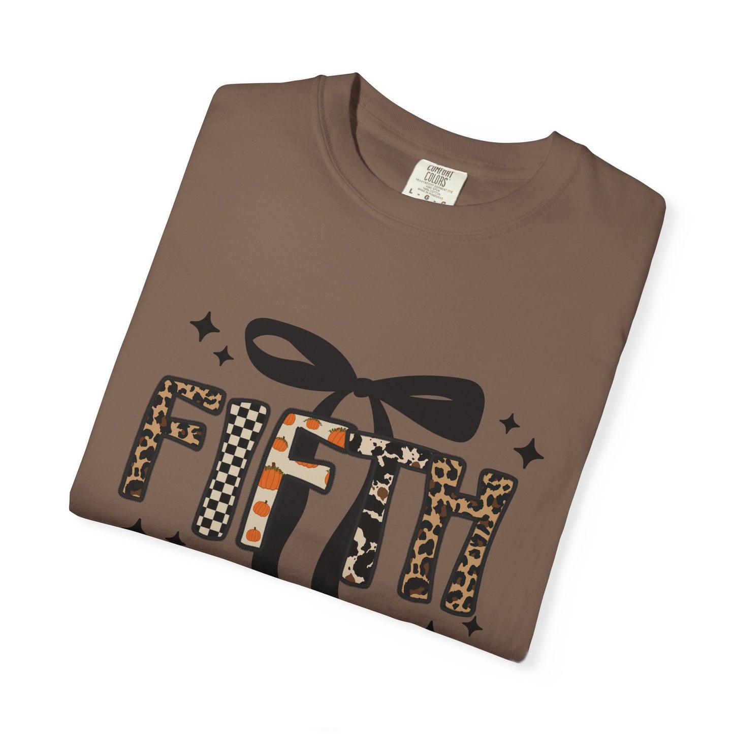 Fall Faux Embroidery T-shirt for Fifth Grade Teachers