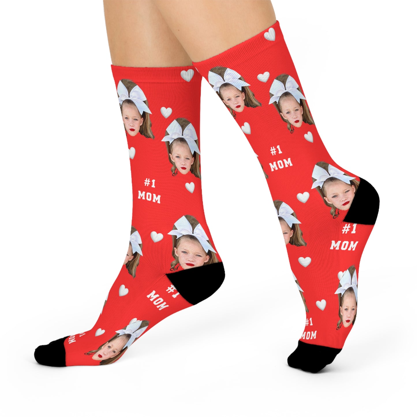 Personalized Photo Heart Crew Socks