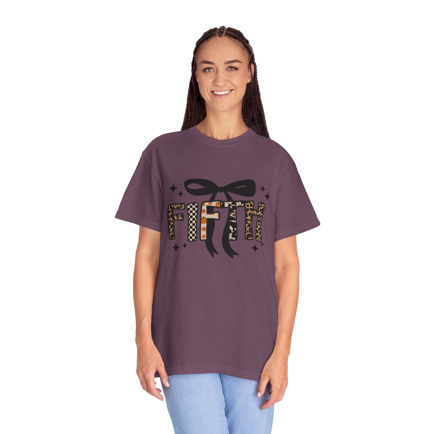 Fall Faux Embroidery T-shirt for Fifth Grade Teachers