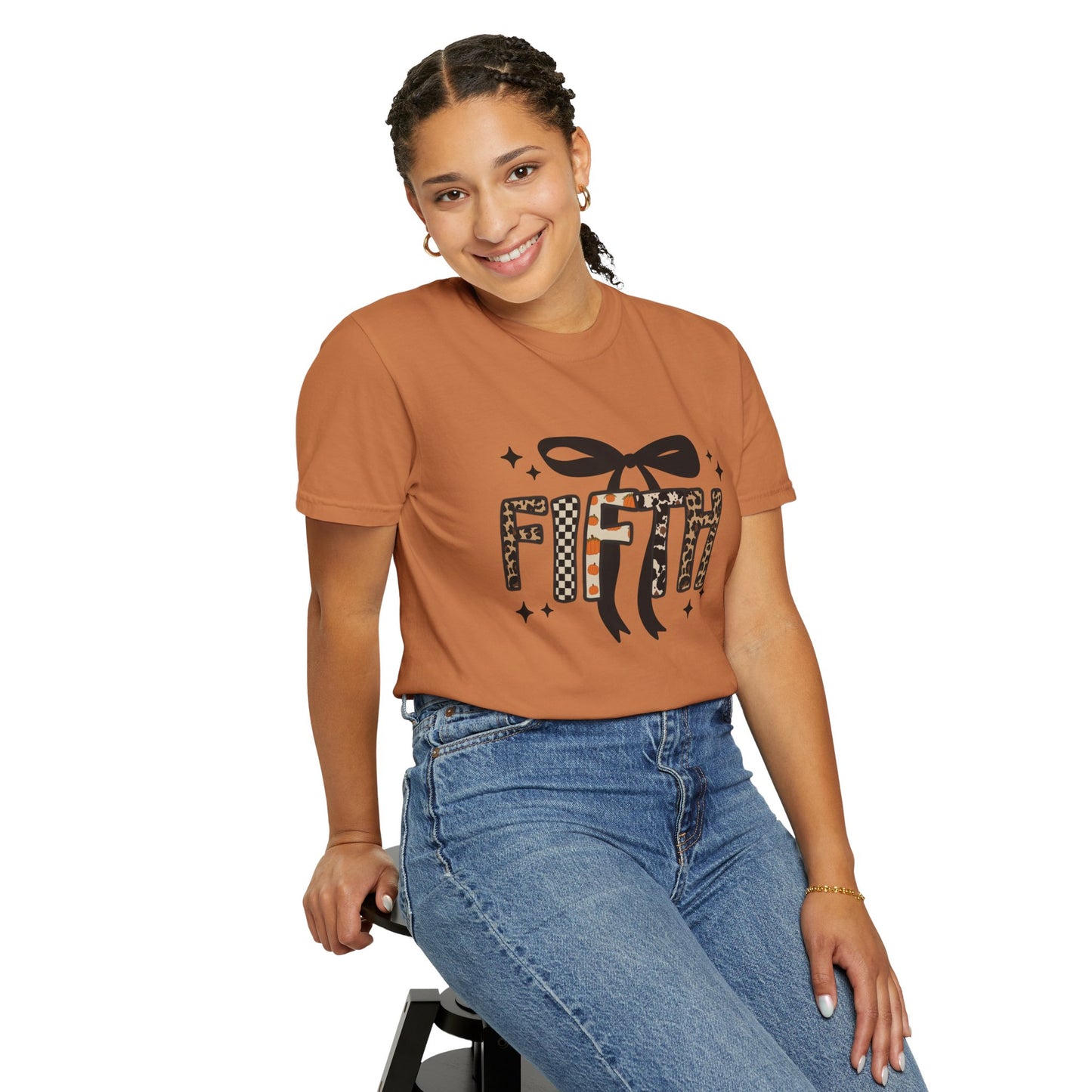 Fall Faux Embroidery T-shirt for Fifth Grade Teachers