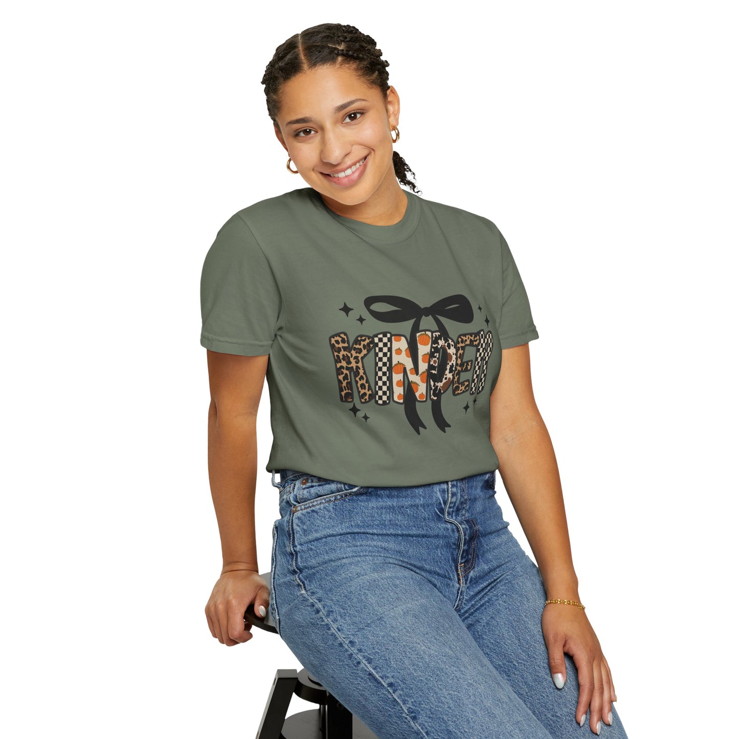 Fall Faux Embroidery T-shirt for Kinder Teachers