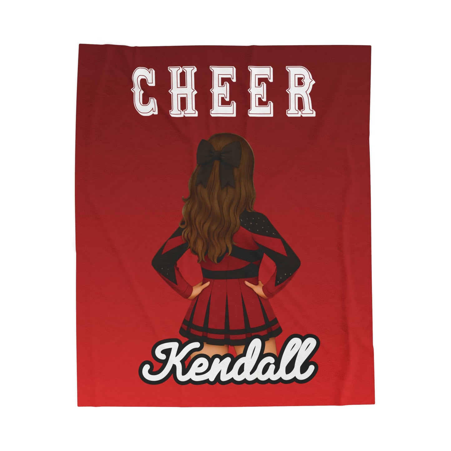 Custom Cheerleader Velveteen Plush Blanket –50"x60", Red