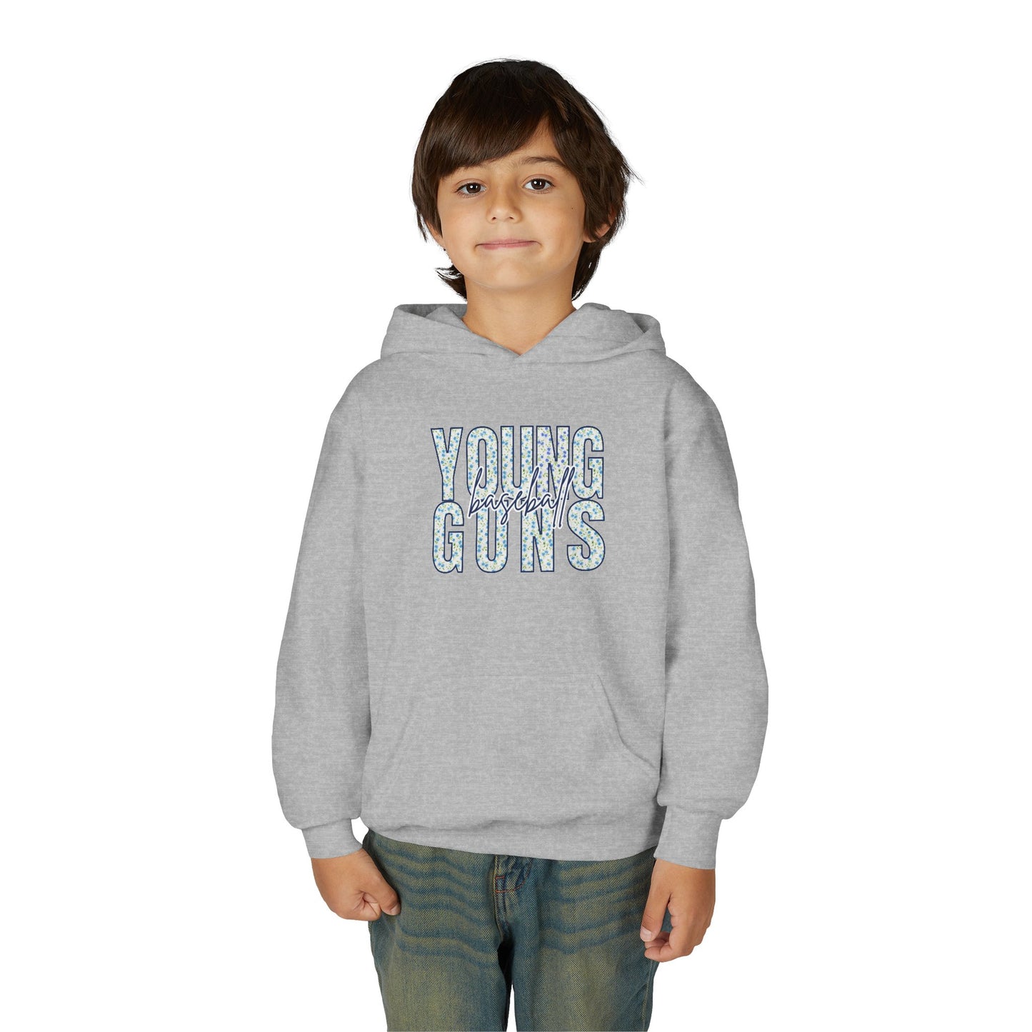 Personalized Young Guns Floral Patchwork Hoodie Sweatshirt- Youth