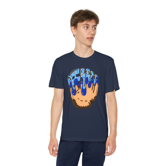Custom Glove Ice Cream Drip Youth Competitor Tee with Ice Cream Drip Number