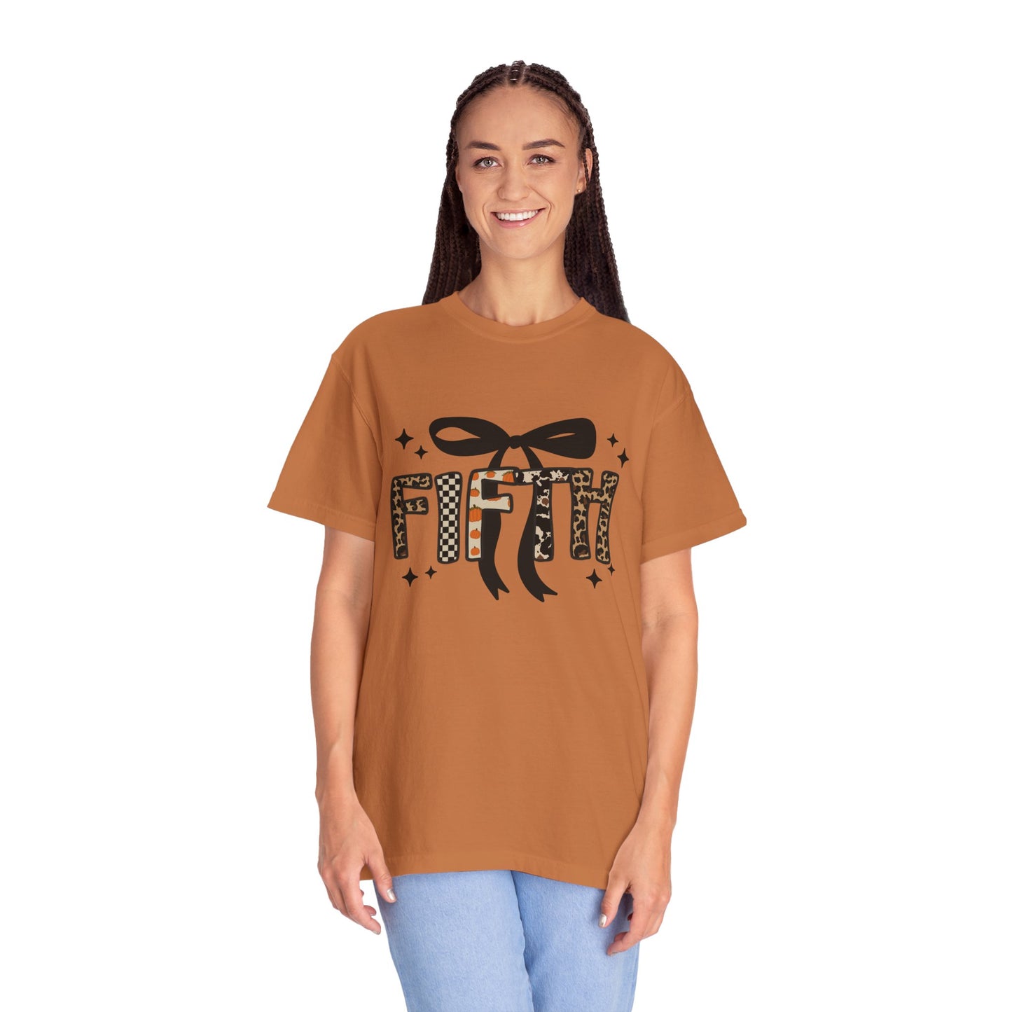 Fall Faux Embroidery T-shirt for Fifth Grade Teachers