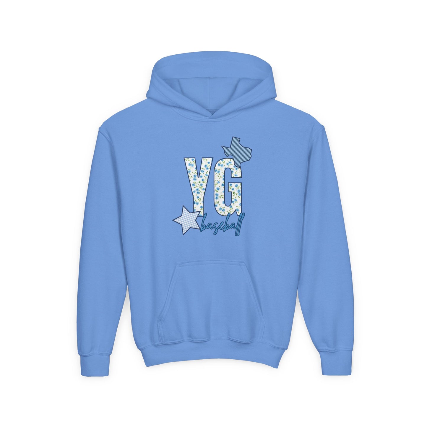 Personalized YG  Patchwork Floral Hoodie- Youth