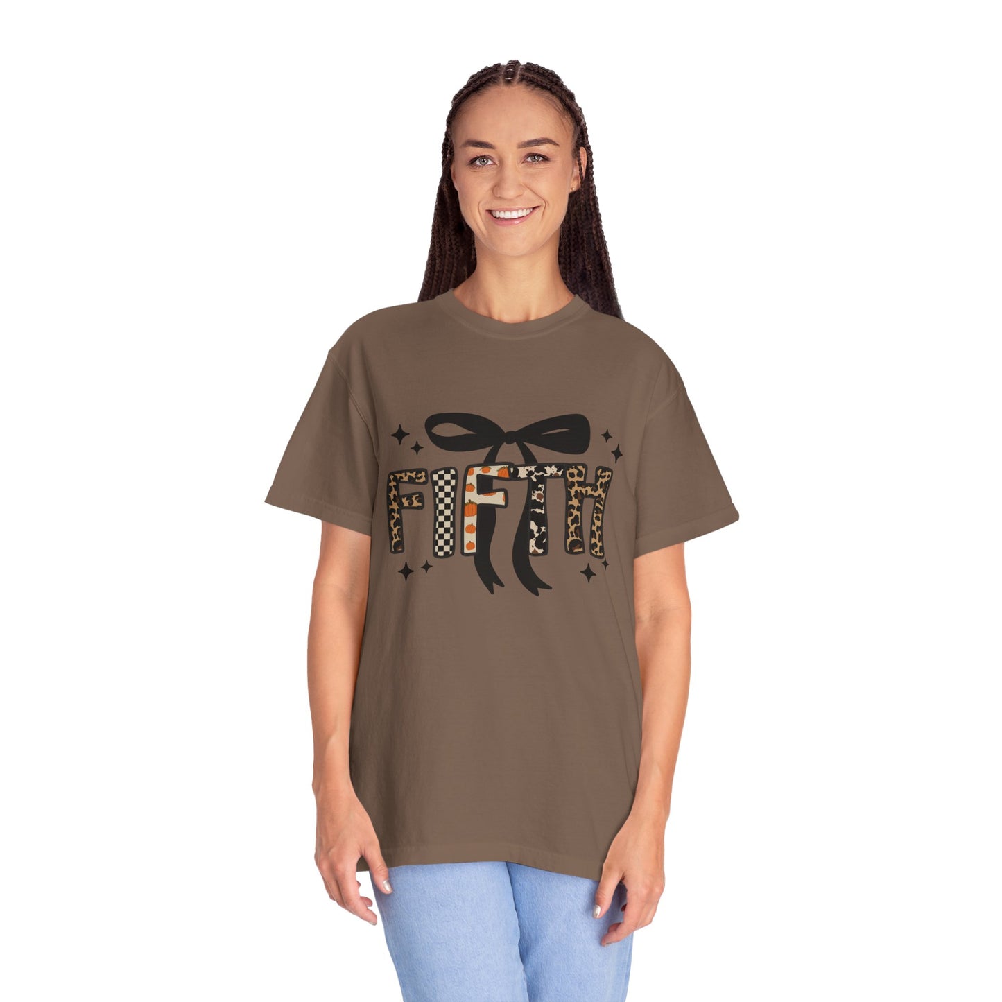 Fall Faux Embroidery T-shirt for Fifth Grade Teachers
