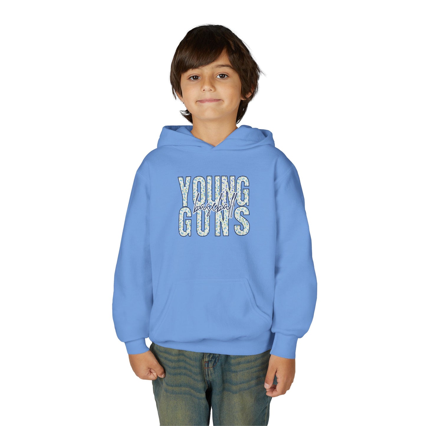 Personalized Young Guns Floral Patchwork Hoodie Sweatshirt- Youth