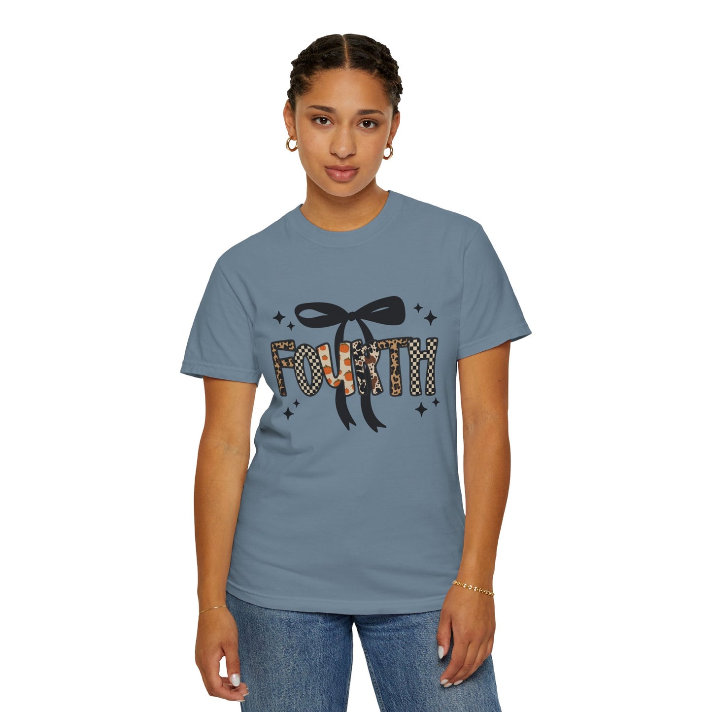 Fall Faux Embroidery T-shirt for Fourth Grade Teachers